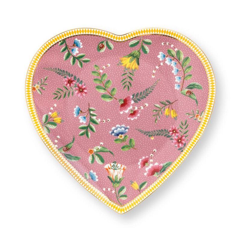 Gift Set of 2 Heart Shape Plates La Majorelle Pink at Home Smith