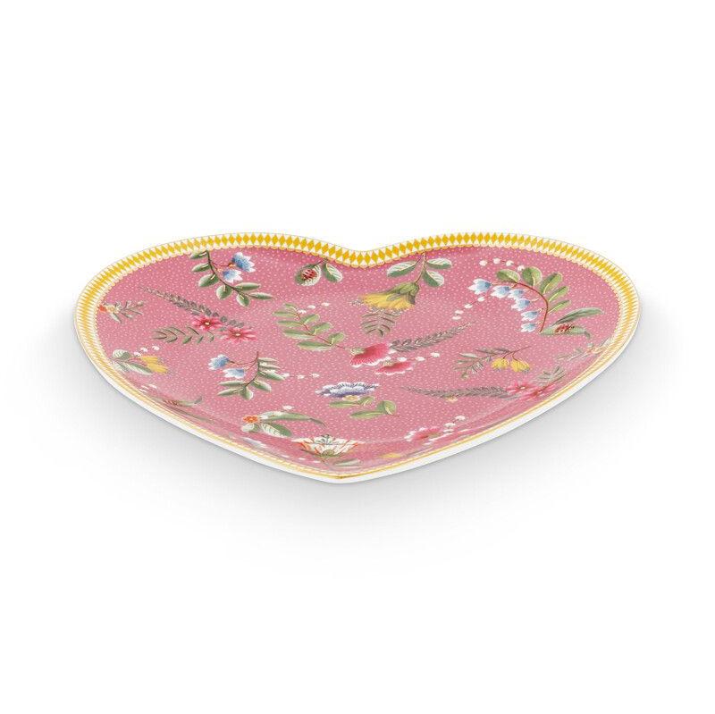 Gift Set of 2 Heart Shape Plates La Majorelle Pink at Home Smith