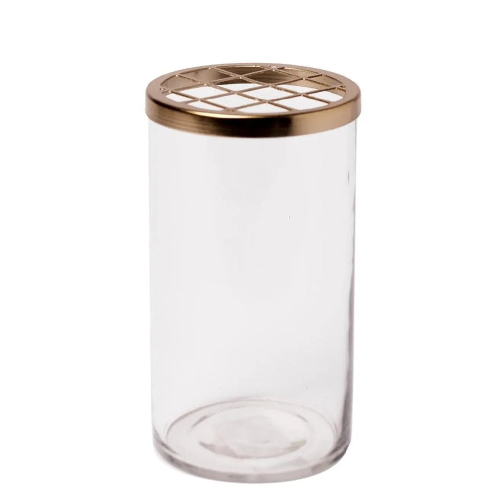 Glass and Brass Flower Cylinders - Home Smith