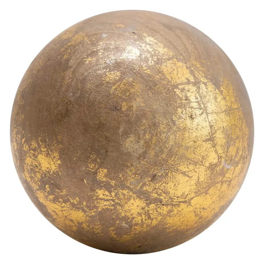 Gold Foil Wood Orbs - Home Smith