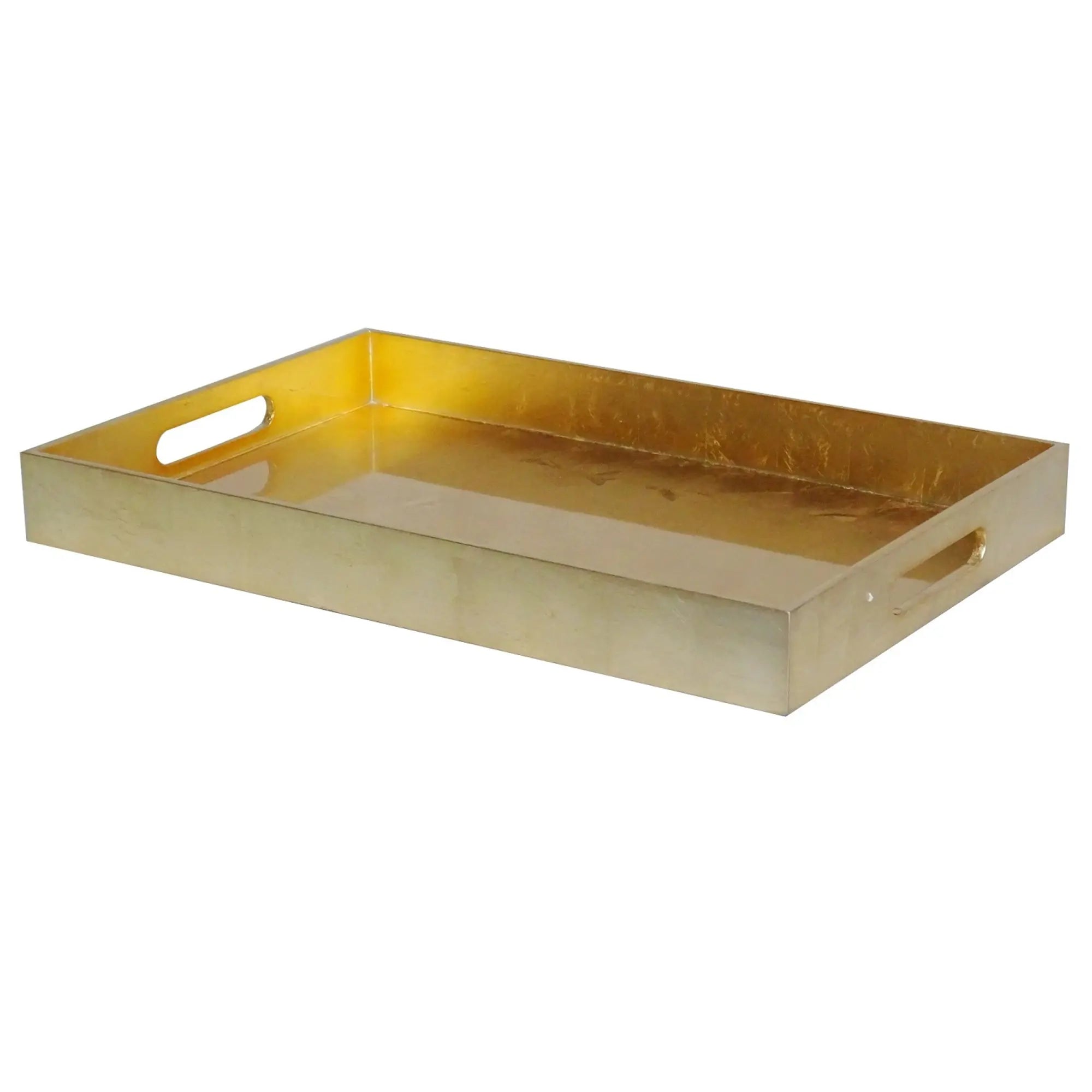 Gold Leaf Lacquer Rectangular Serving Trays - Home Smith