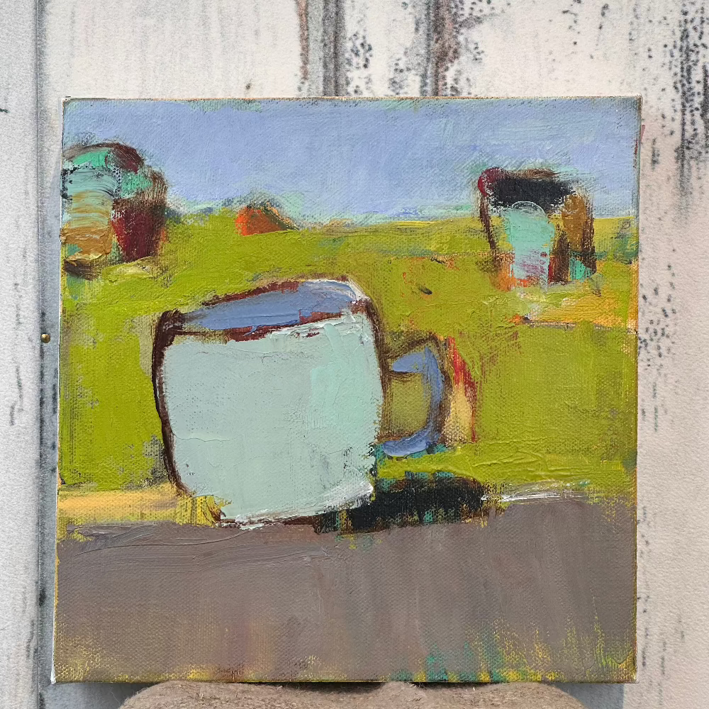 Green Cup, an Original artwork by Robin Grindley, oil on canvas at Home Smith