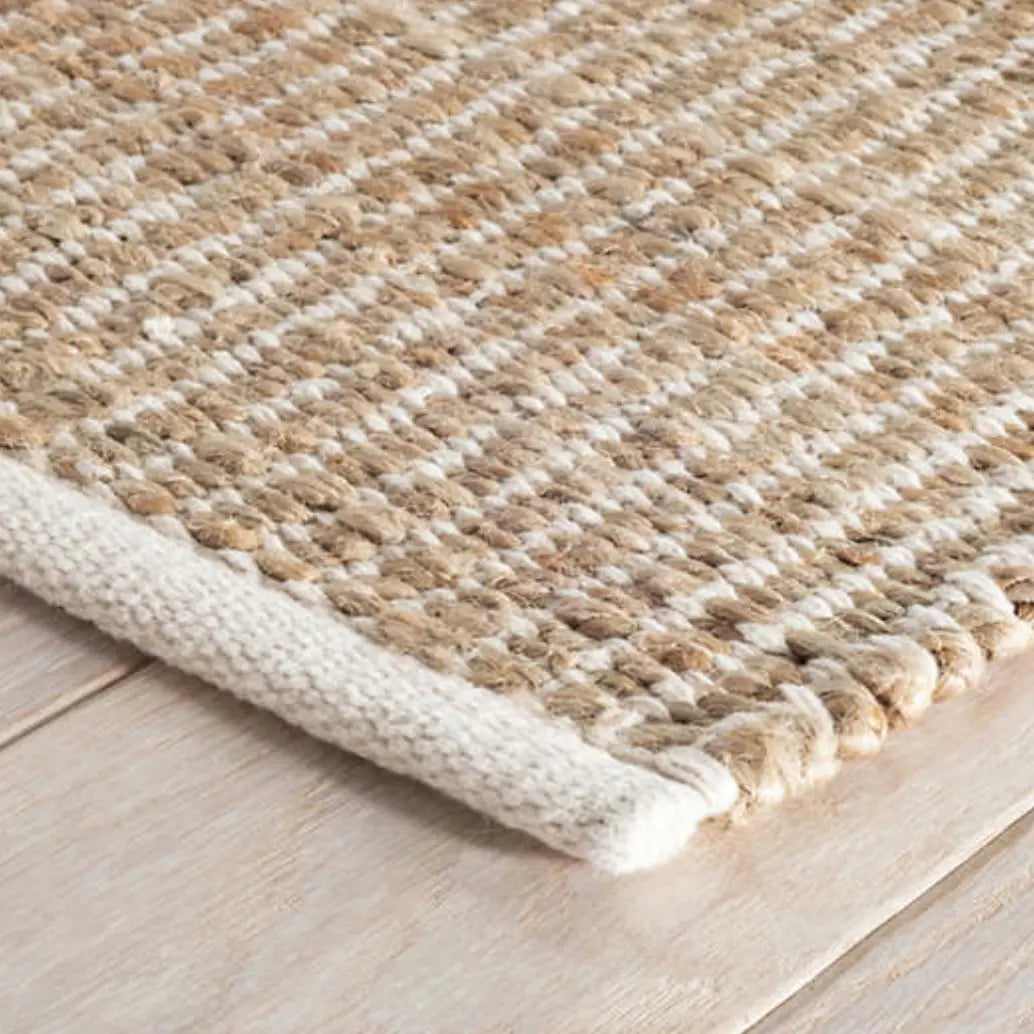 Gridwork Ivory Woven Jute Rug - Home Smith
