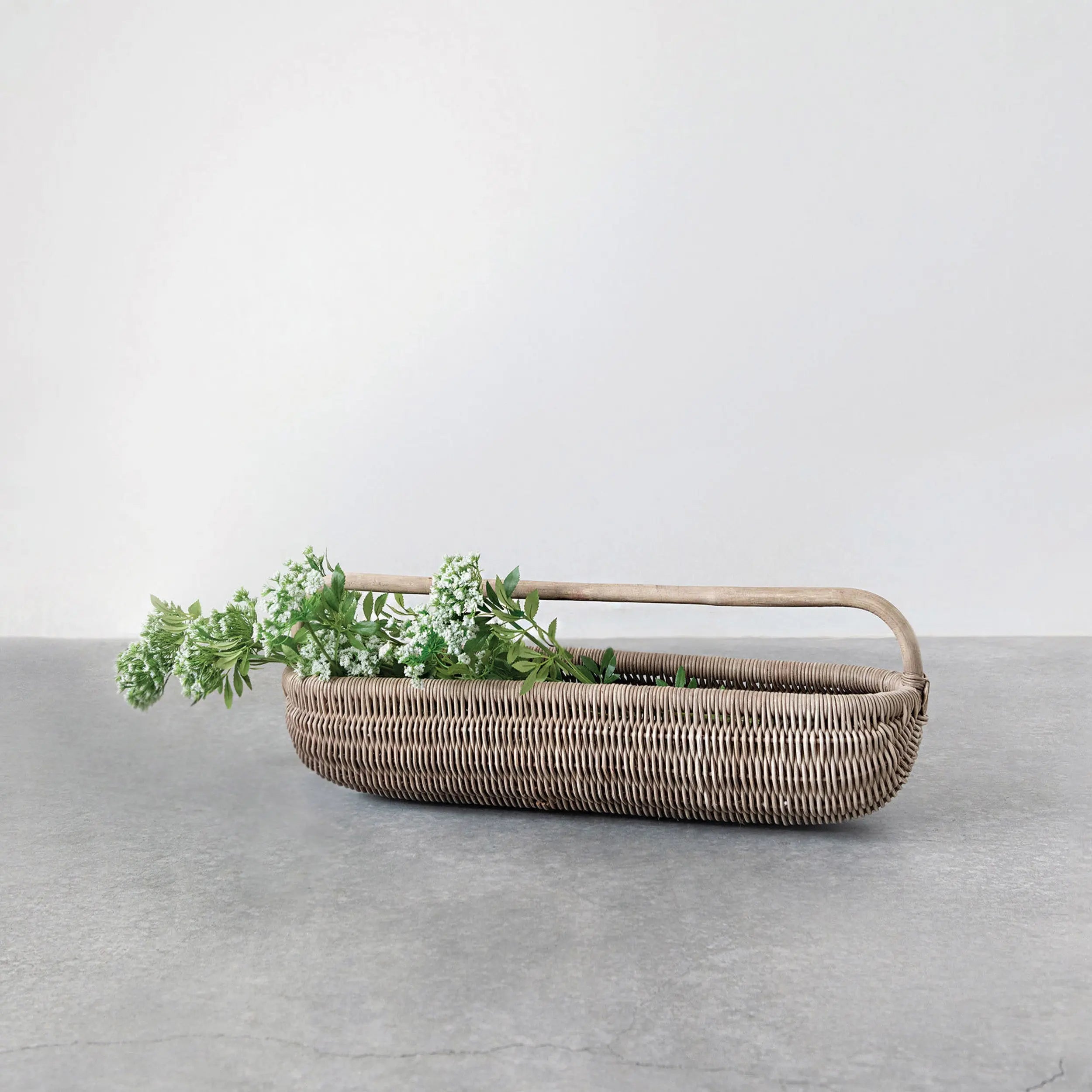 Hand Woven Rattan Basket with Handle - Home Smith