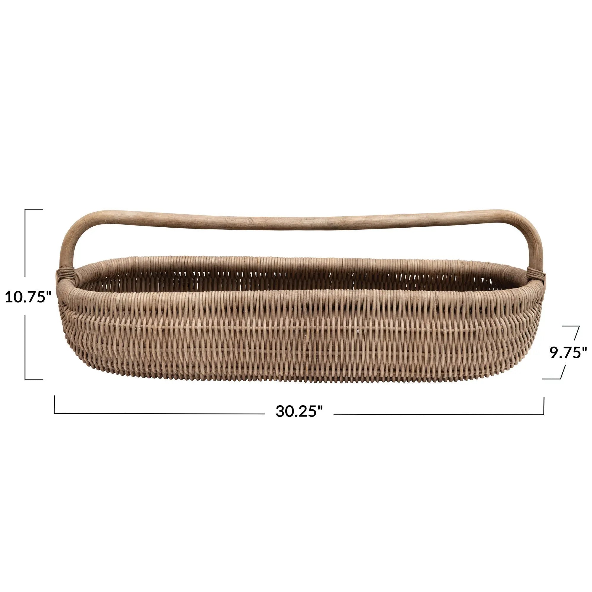 Hand Woven Rattan Basket with Handle - Home Smith