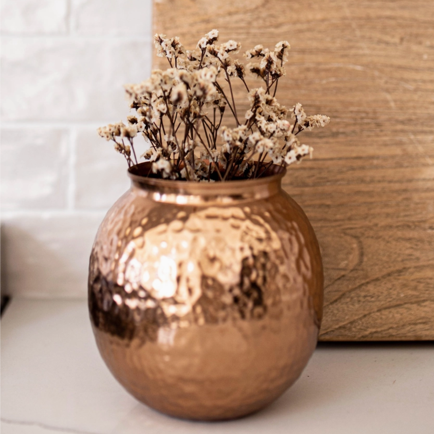 Hand Hammered Copper Flower Vase Pot at Home Smith
