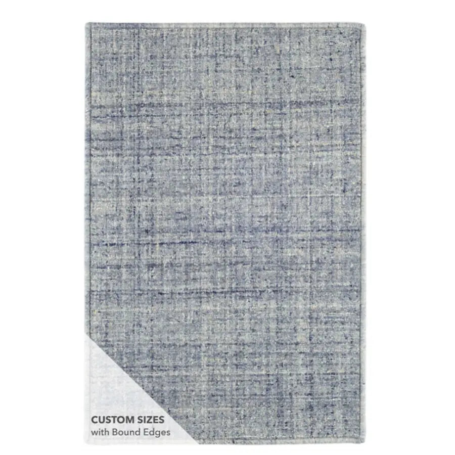 Harris Blue/Ivory Micro Hooked Wool Rug - Home Smith