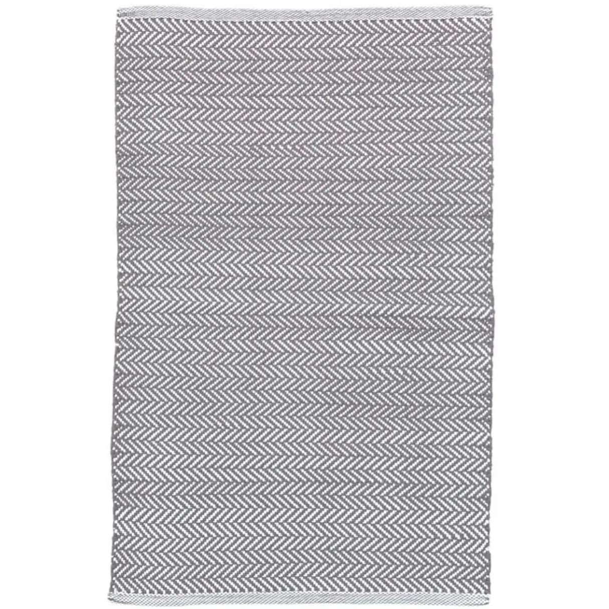 Herringbone Indoor/Outdoor Rug in Shale/White - Home Smith