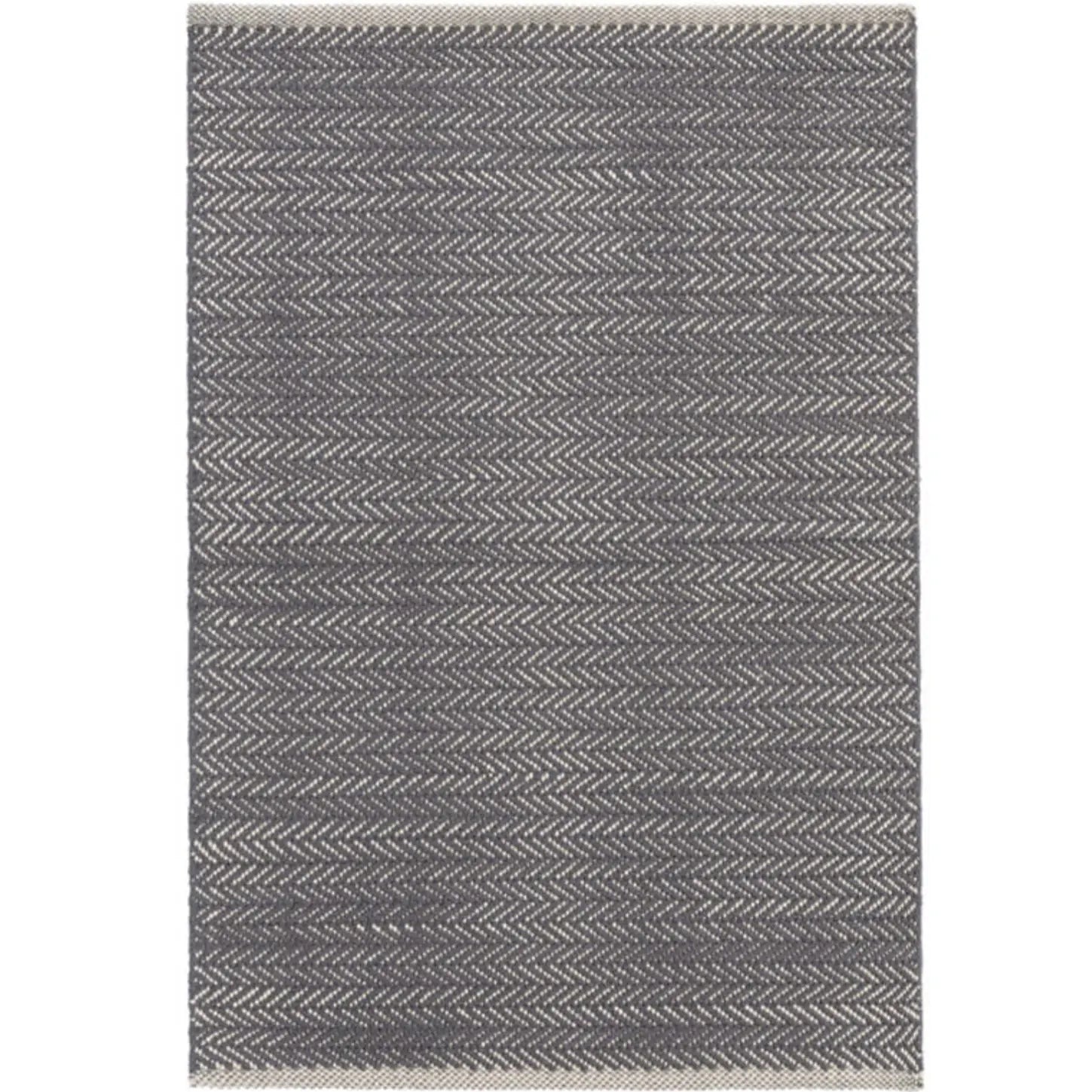 Herringbone Woven Cotton Rug in Shale - Home Smith