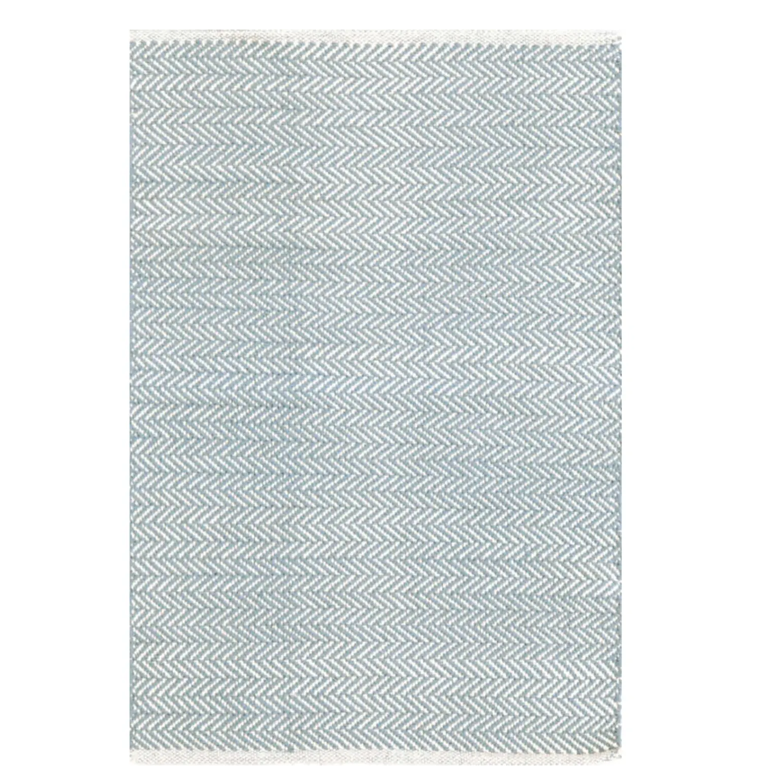 Herringbone Woven Cotton Rug in Swedish Blue - Home Smith