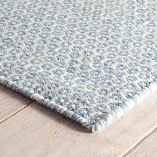 Honeycomb French Blue Woven Wool Rug - Home Smith