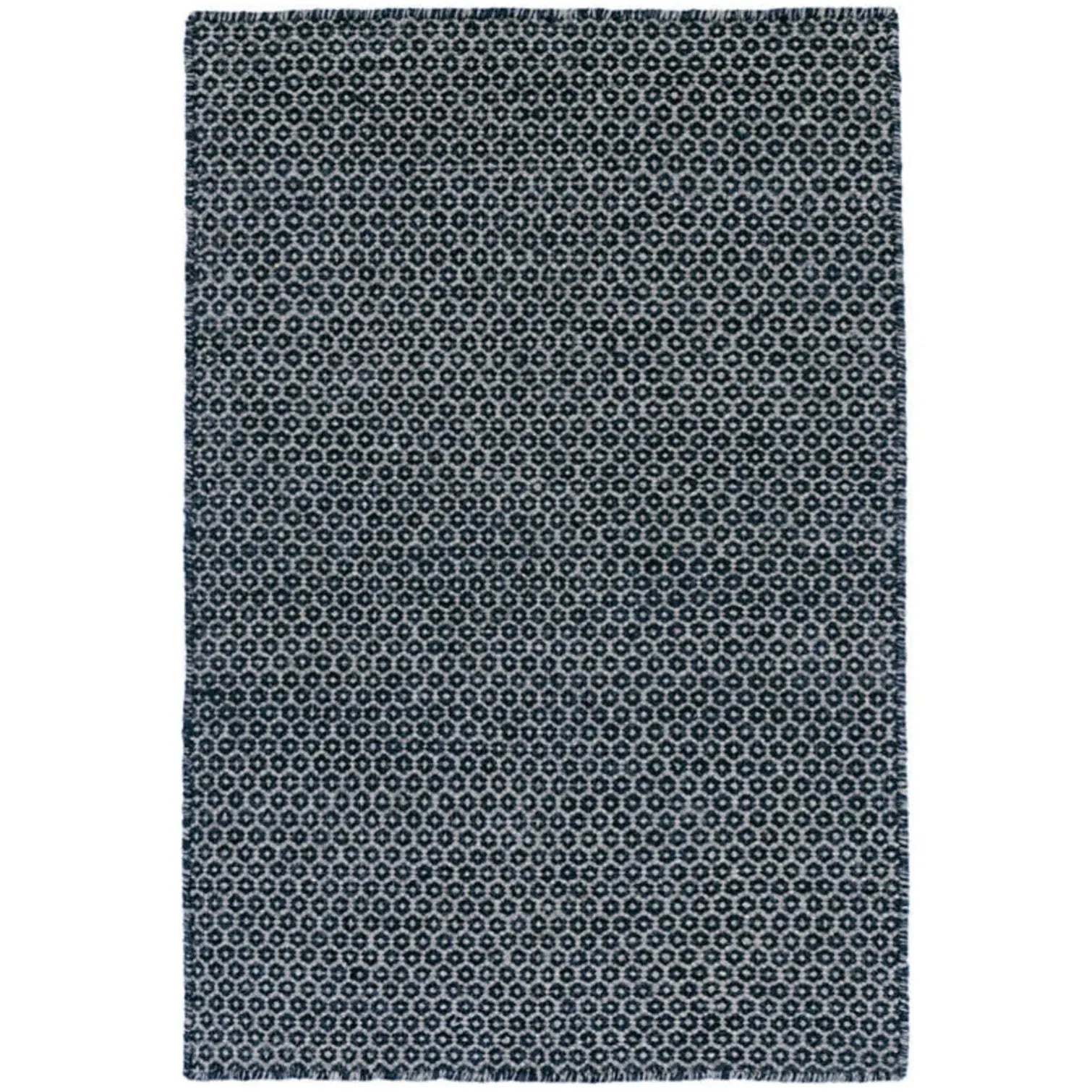 Honeycomb Indigo/Grey Woven Wool Rug - Home Smith