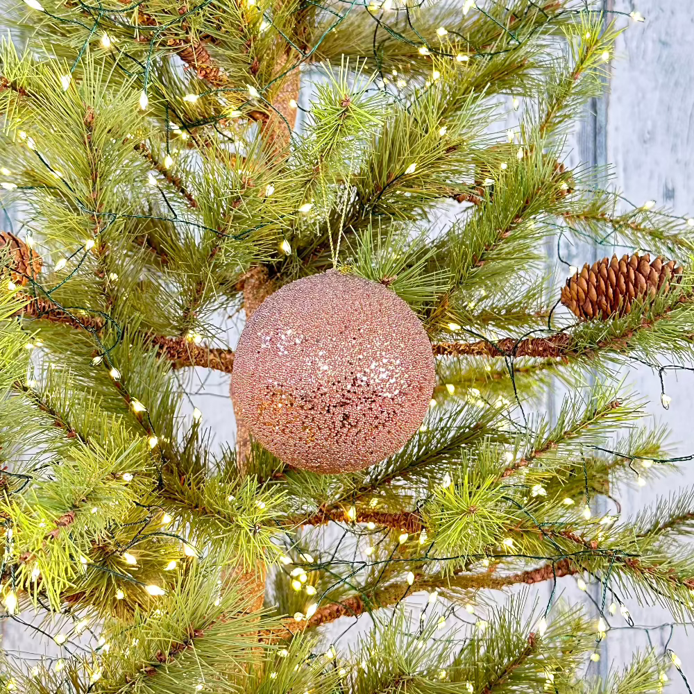 Beaded Copper Glitter Ornaments at Home Smith 