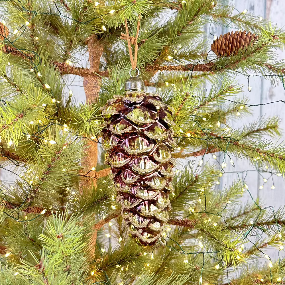 Beaded Glass Brown and Green Ornament at Home Smith