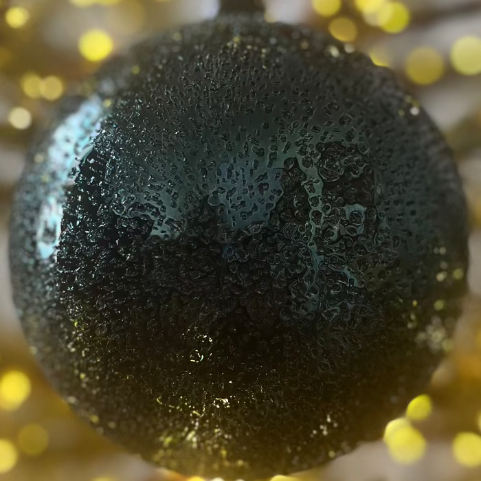 Jim Marvin Handblown Glass Beaded Ornaments in Dark Blue