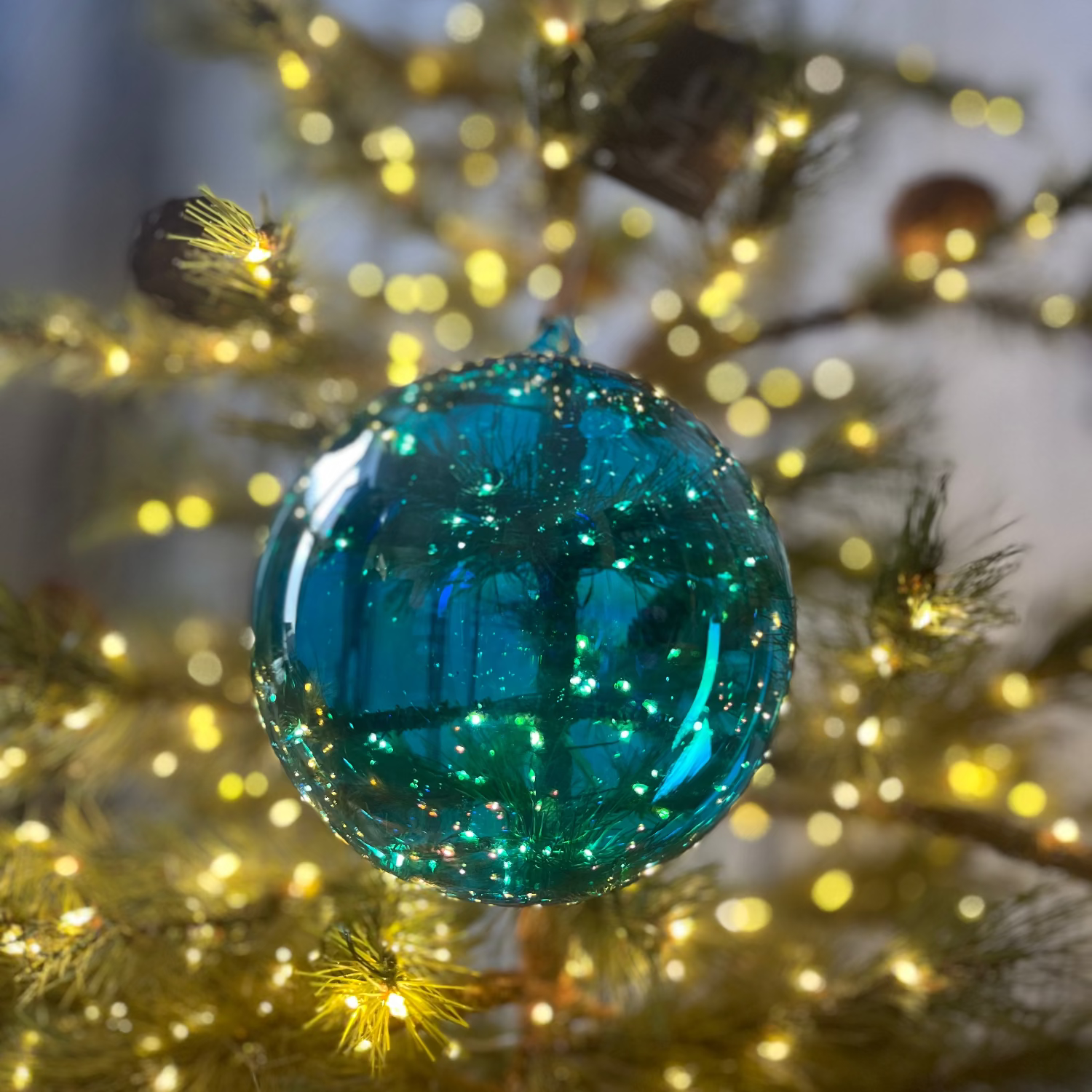 Jim Marvin Handblown Bottle Glass Ornament in Cobalt Blue