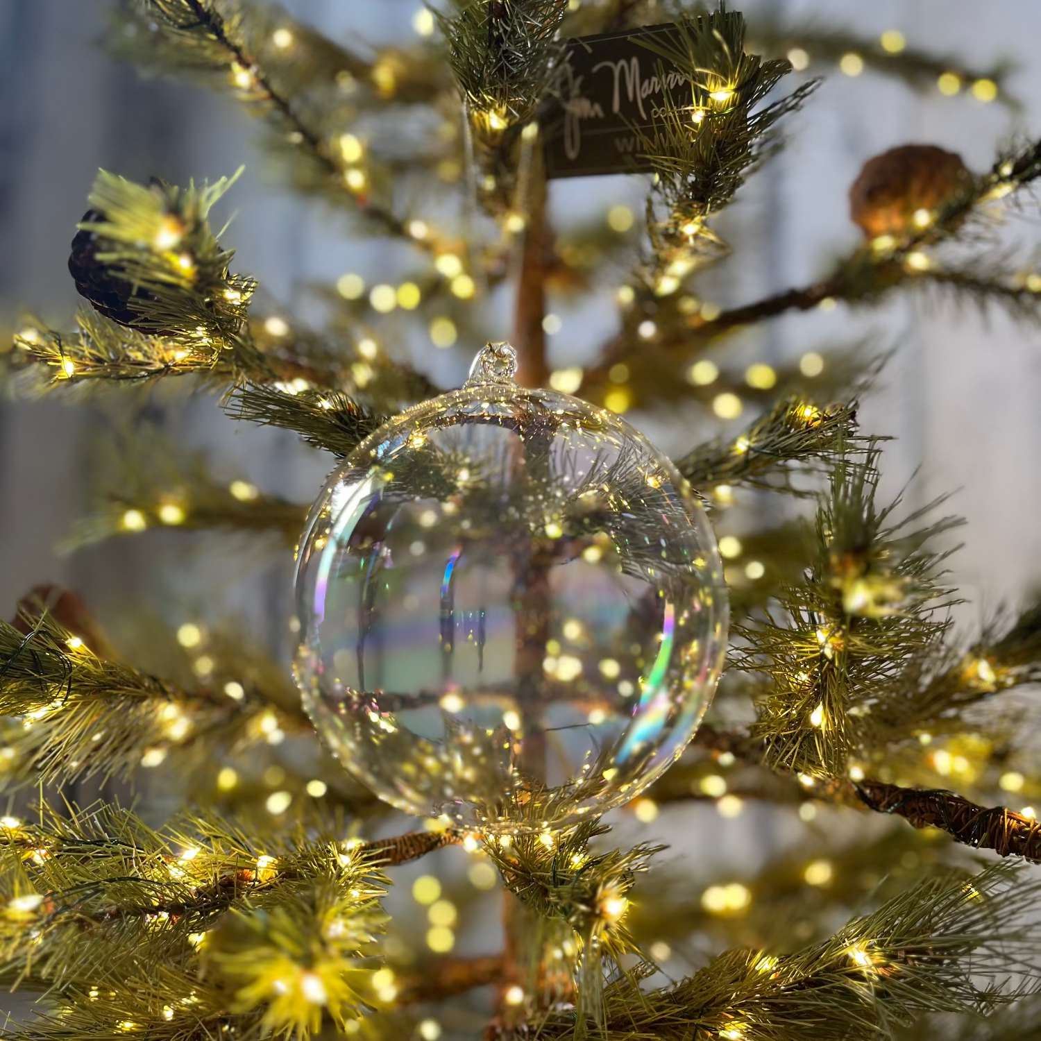 Jim Marvin Clear Glass Iridescent Ornaments