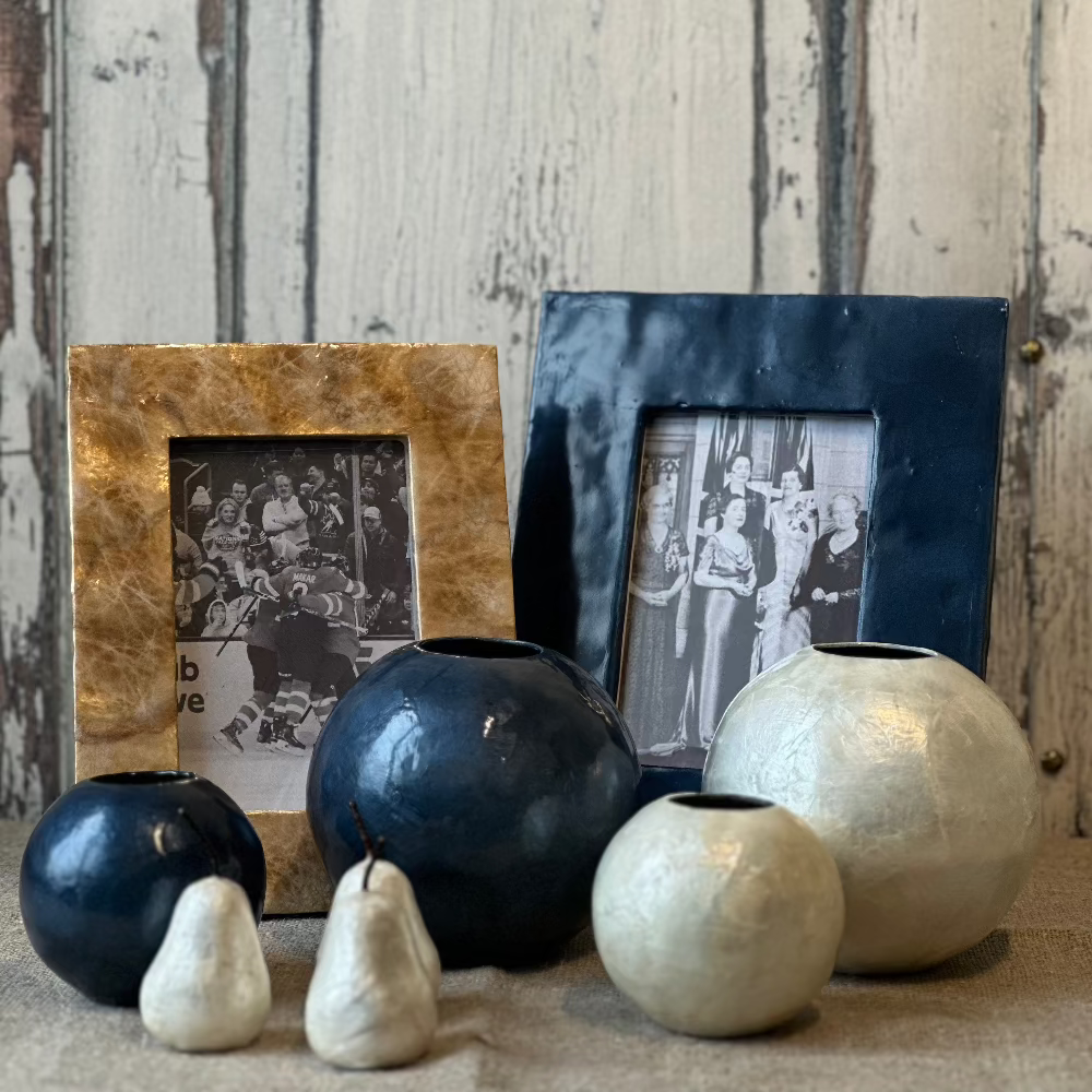 Capiz frames, capiz vases and capiz pears at Home Smith