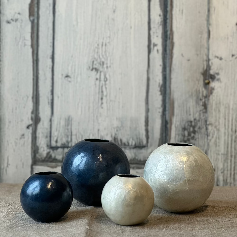 Blue and White Capiz Vases at Home Smith