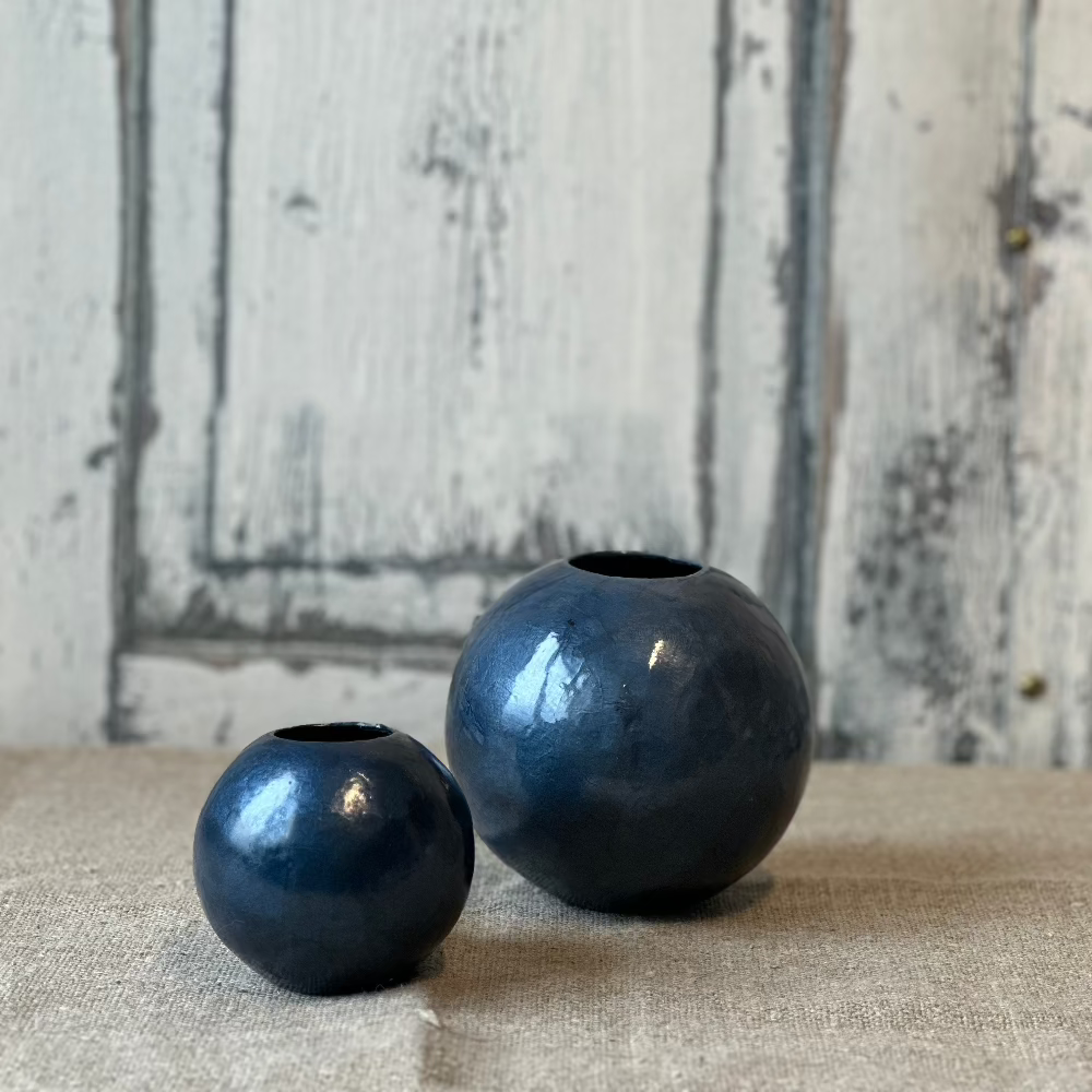 Blue Capiz Vases at Home Smith