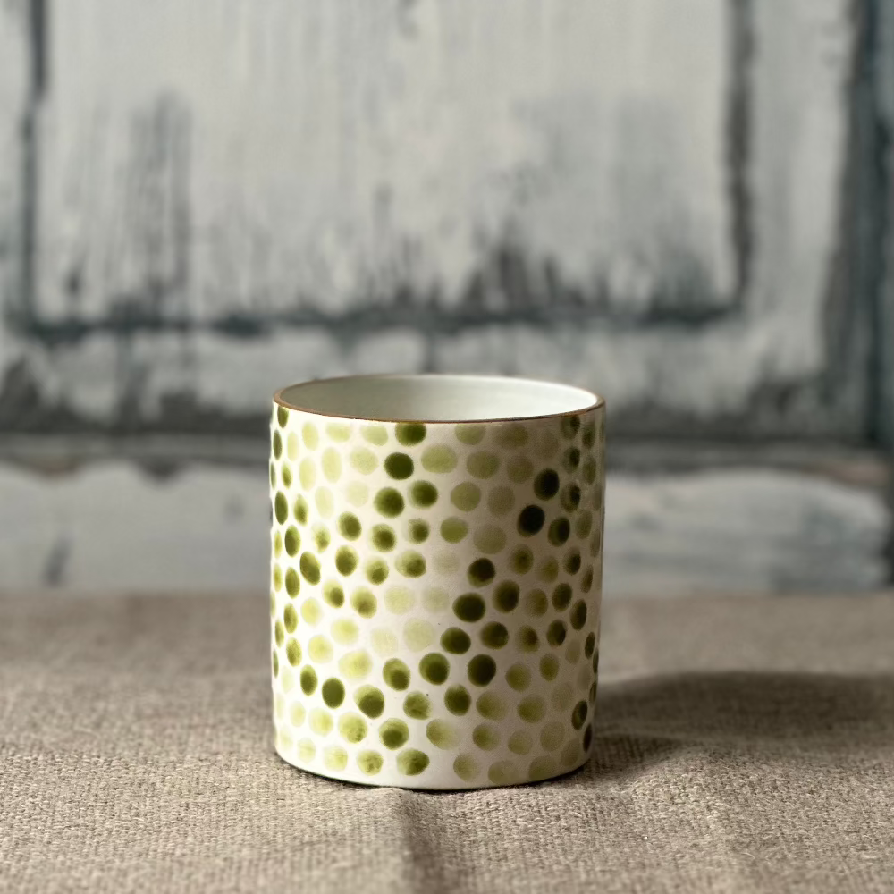 Jill Rosenwald Jilly Vase with Microdot Pattern in Pond at Home Smith