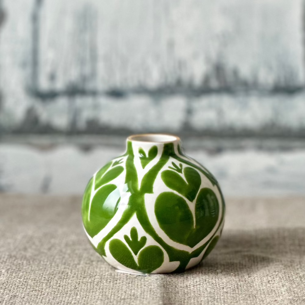 Jill Rosenwald Secret Garden Bud Vase in Kiwi at Home Smith