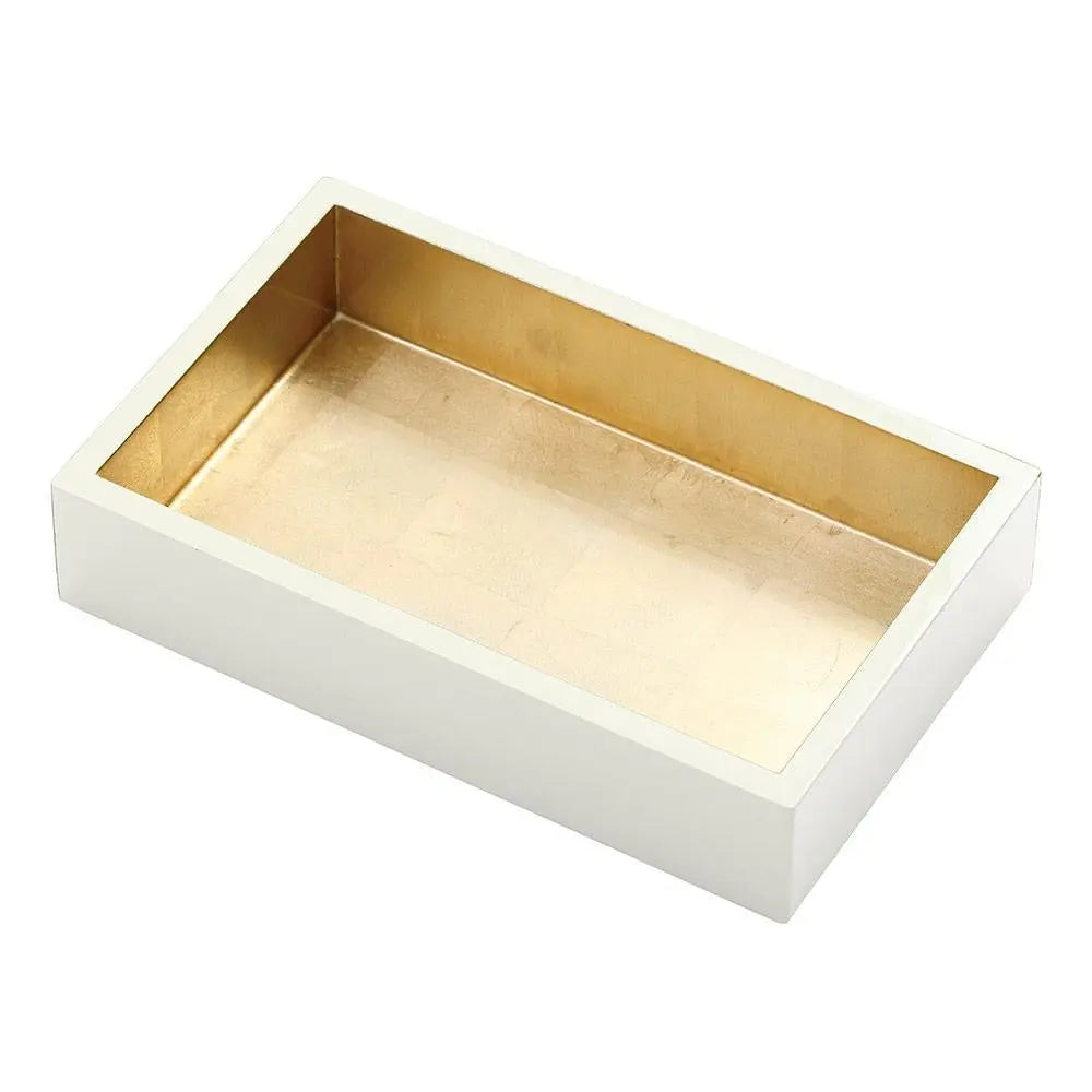 Ivory and Gold Lacquer Guest Towel Napkin Holder - Home Smith