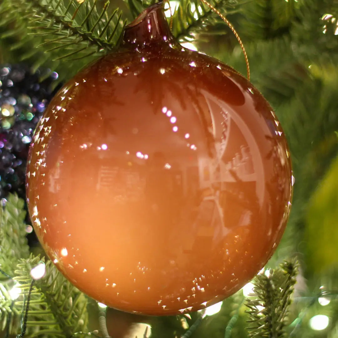 Jim Marvin Bubblegum Glass Ornament in Chocolate - Home Smith