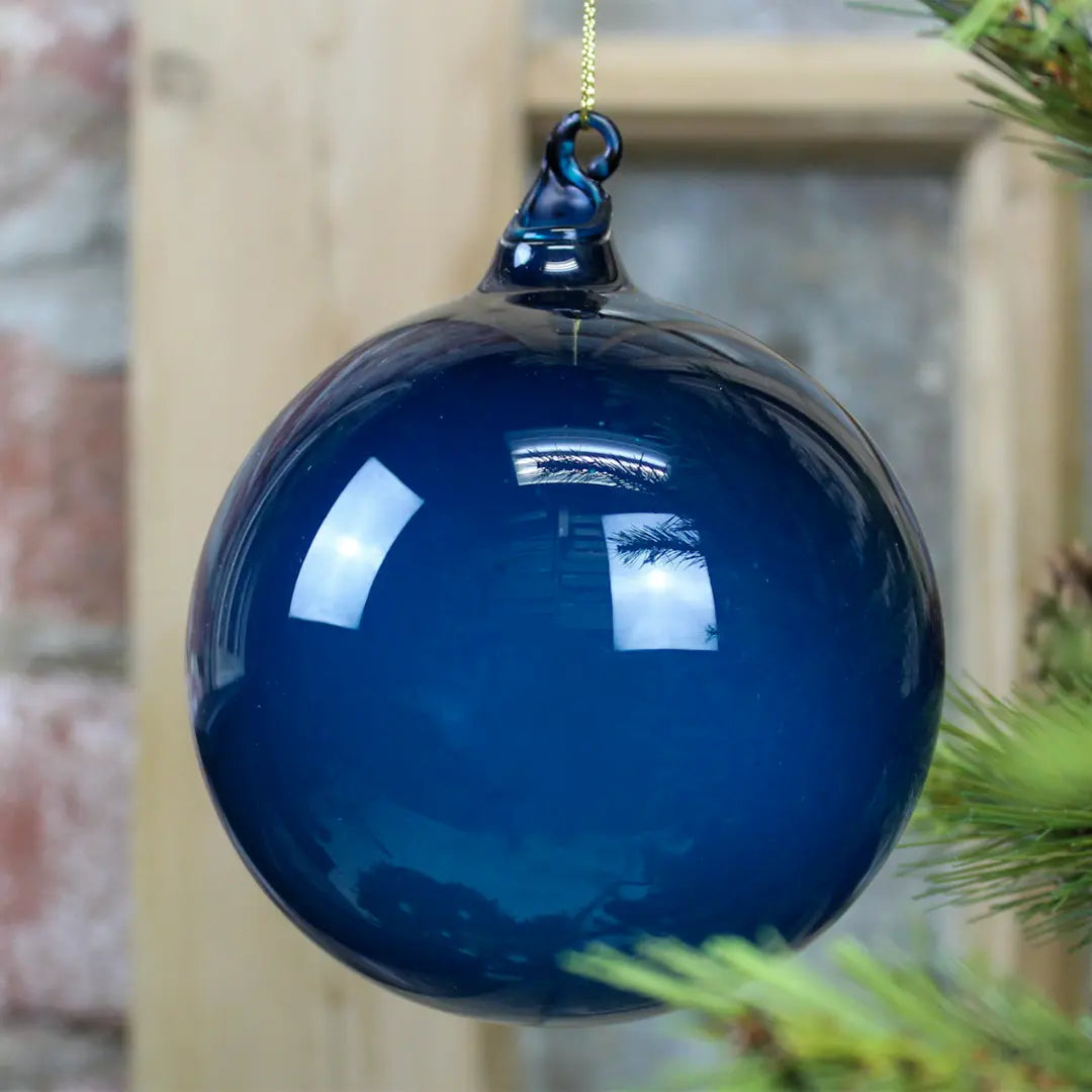 Jim Marvin Bubblegum Glass Ornament in Deep Blue - Home Smith