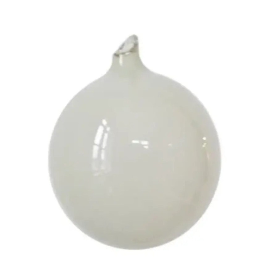 Home Smith Jim Marvin Bubblegum Glass Ornaments in White Winward Holiday Ornaments