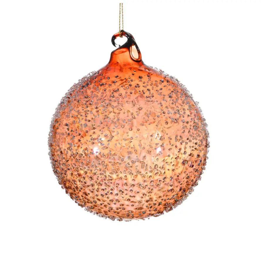 Jim Marvin Clear Glass Beaded Ornament in Bronze - Home Smith