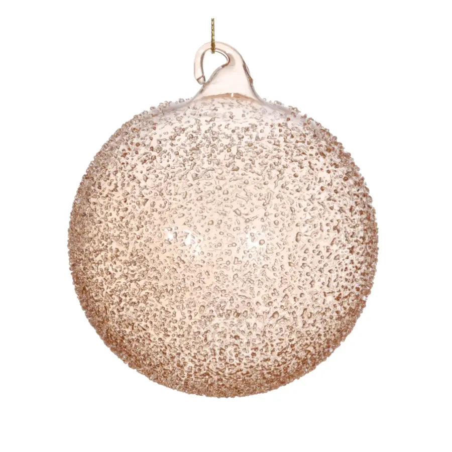 Jim Marvin Clear Glass Beaded Ornament in Light Amber - Home Smith