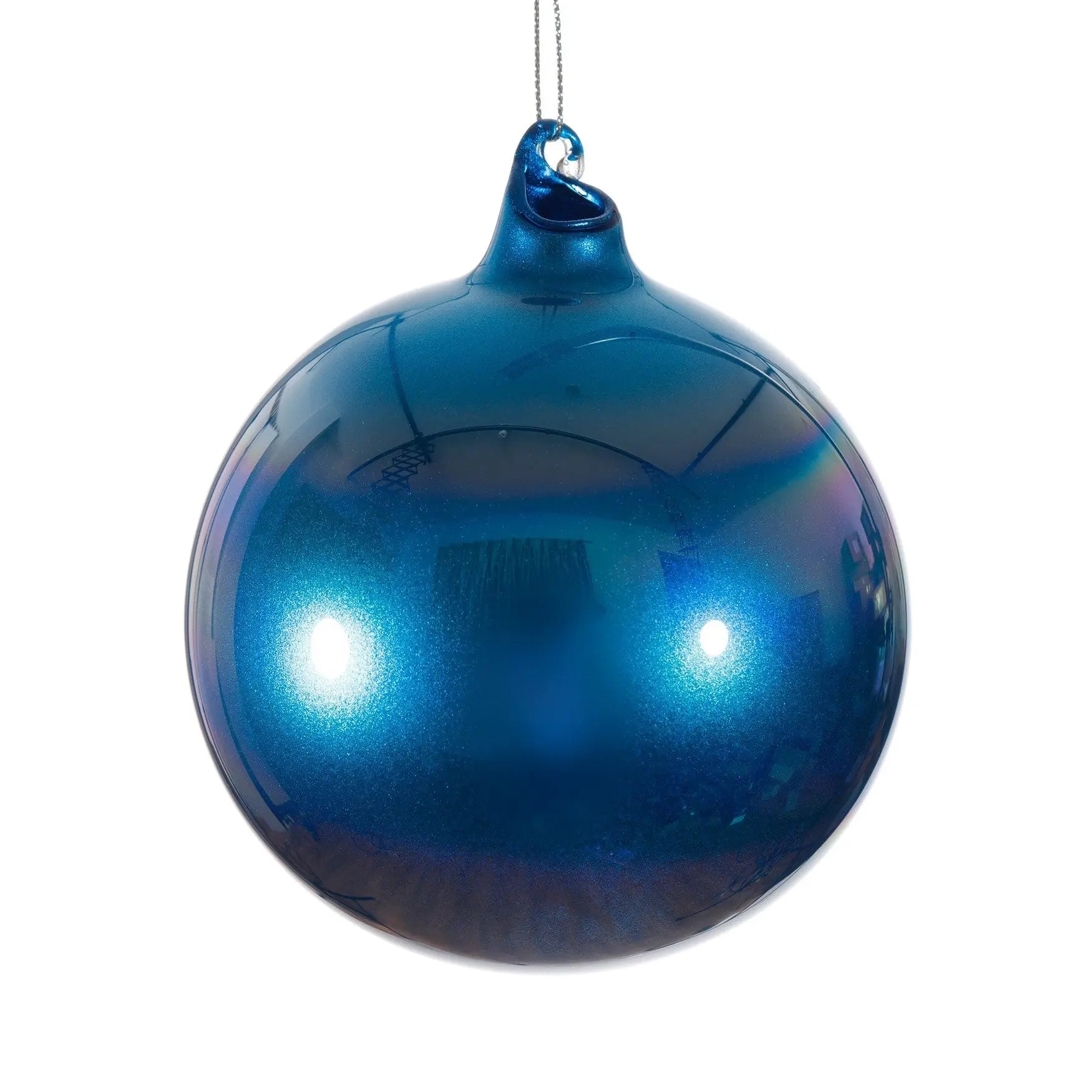 Jim Marvin Pearl Glass Ornament in Blue - Home Smith