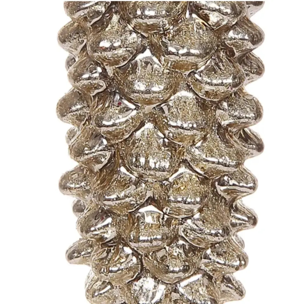 Home Smith Jim Marvin Slender Pinecone in Platinum Winward Holiday Ornaments