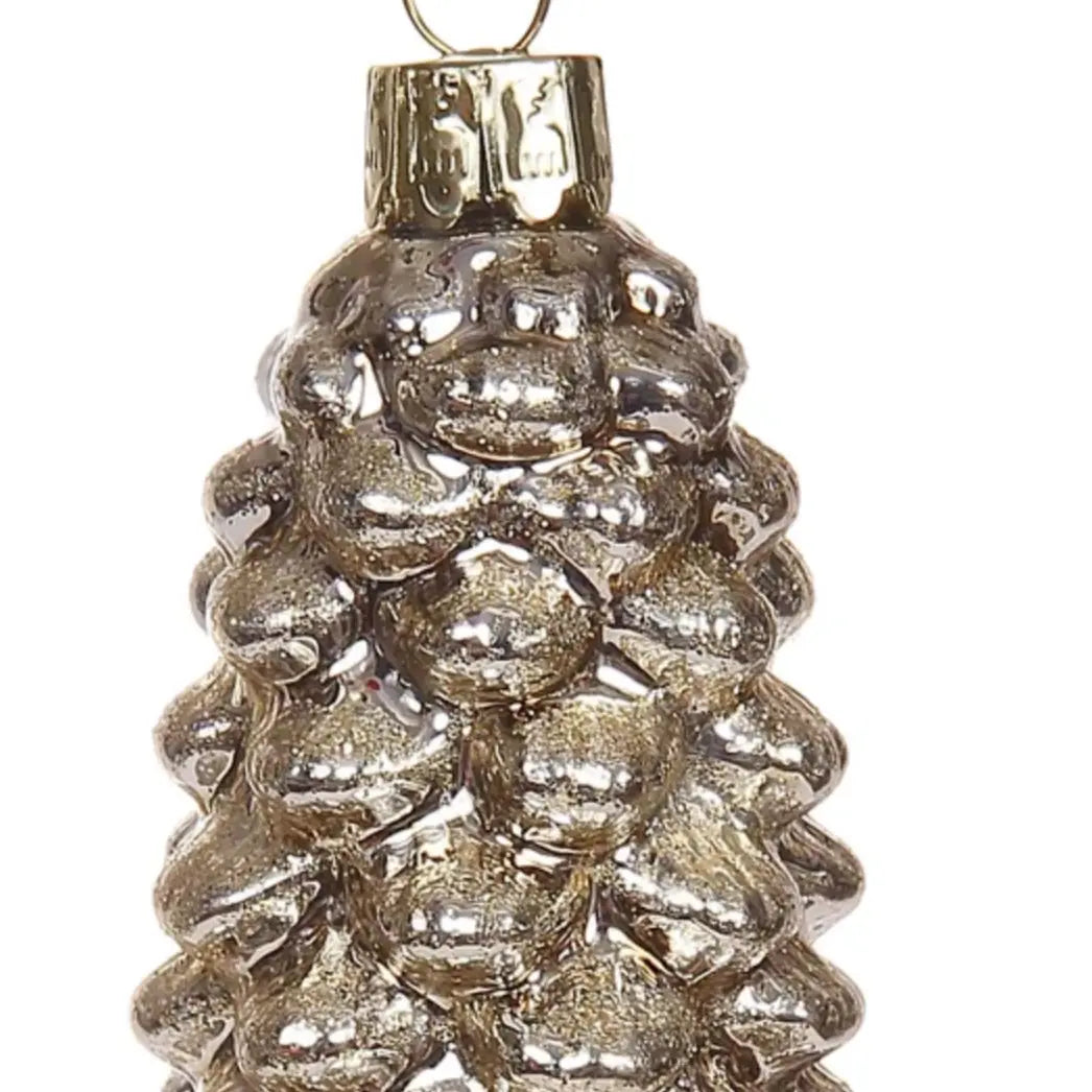 Home Smith Jim Marvin Slender Pinecone in Platinum Winward Holiday Ornaments