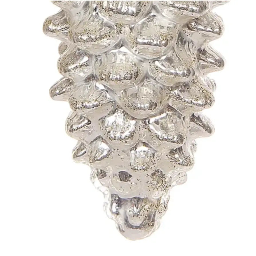 Home Smith Jim Marvin Slender Pinecone in White Gold Winward Holiday Ornaments