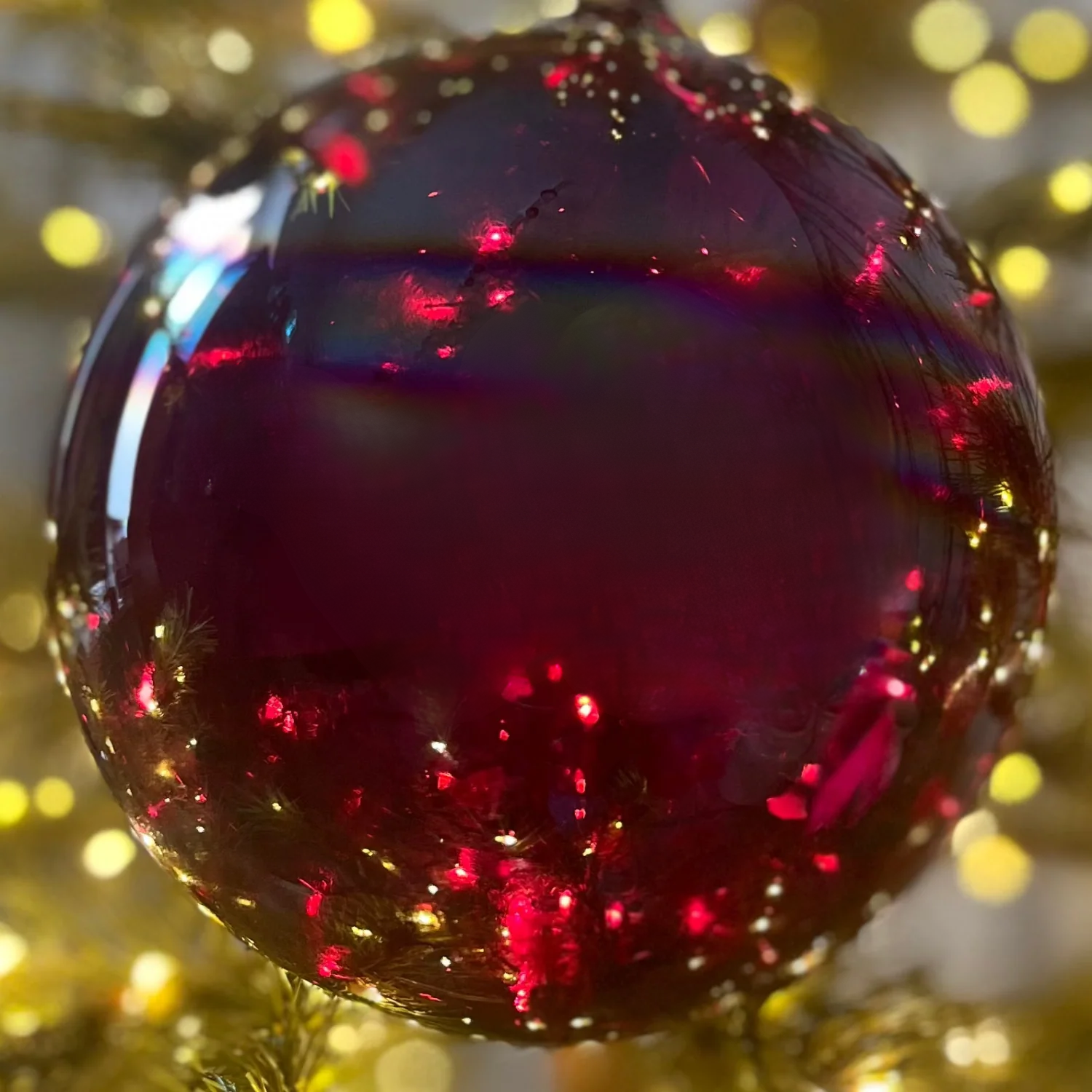 Jim Marvin Handblown Bottle Ball Glass Ornament in Purple