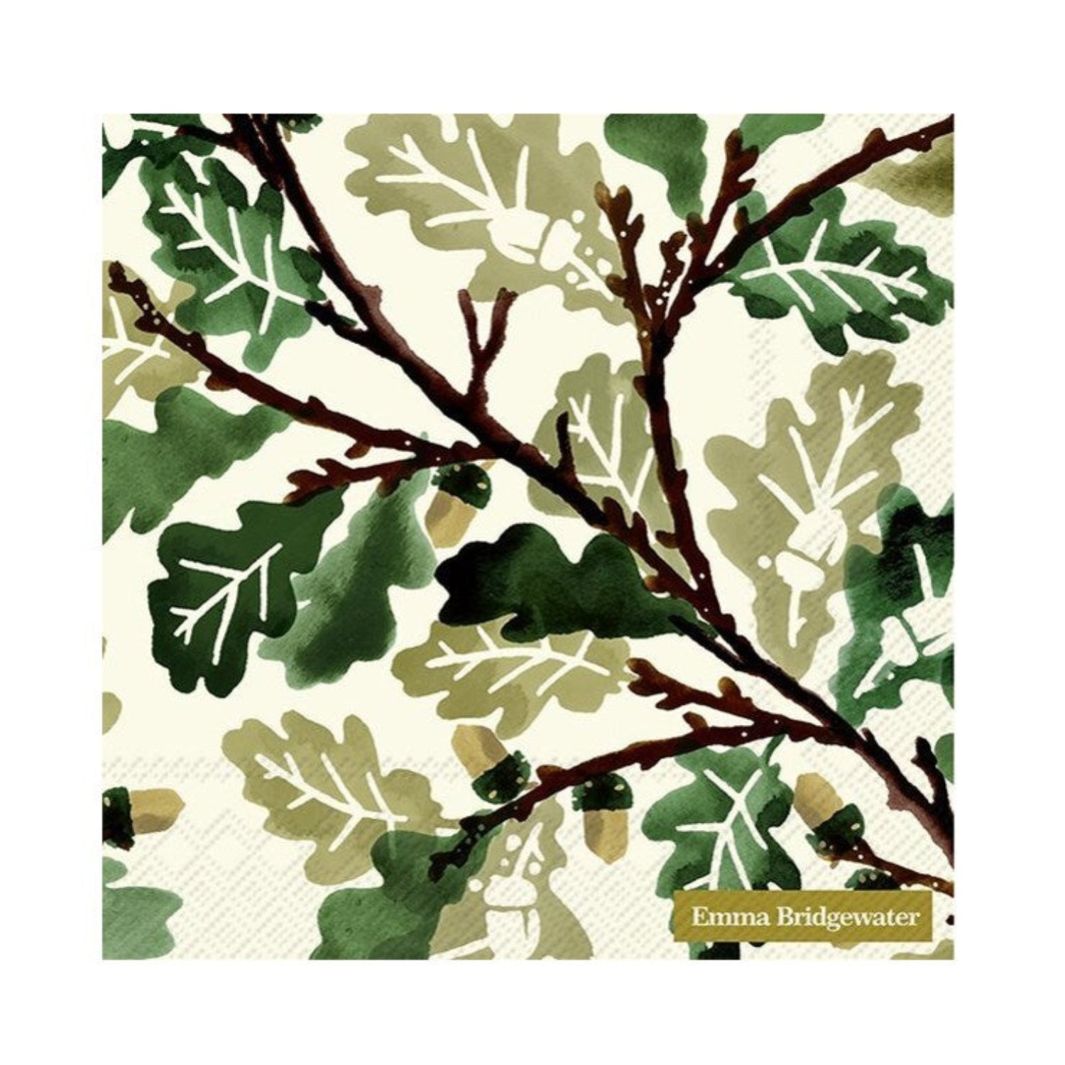 Paper Napkin with leaf and branch design on a white background