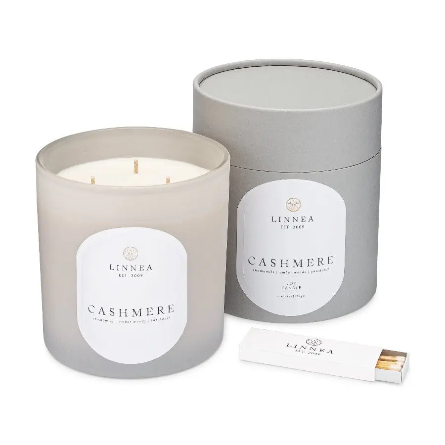 LINNEA Grande Triple Wick Scented Candle in Cashmere - Home Smith