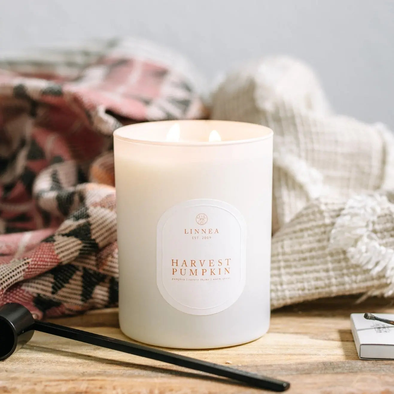 harvest pumpkin Linnea scented fall candle at Home Smith