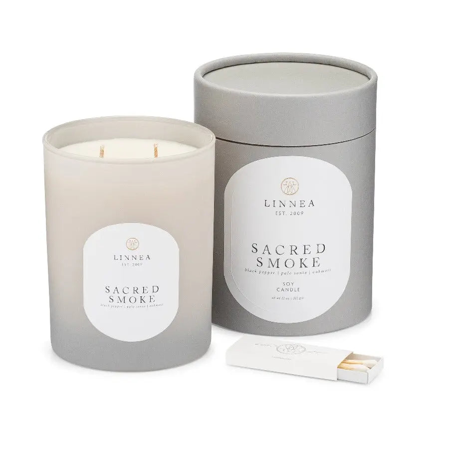 LINNEA Scented Candle in Sacred Smoke - Home Smith