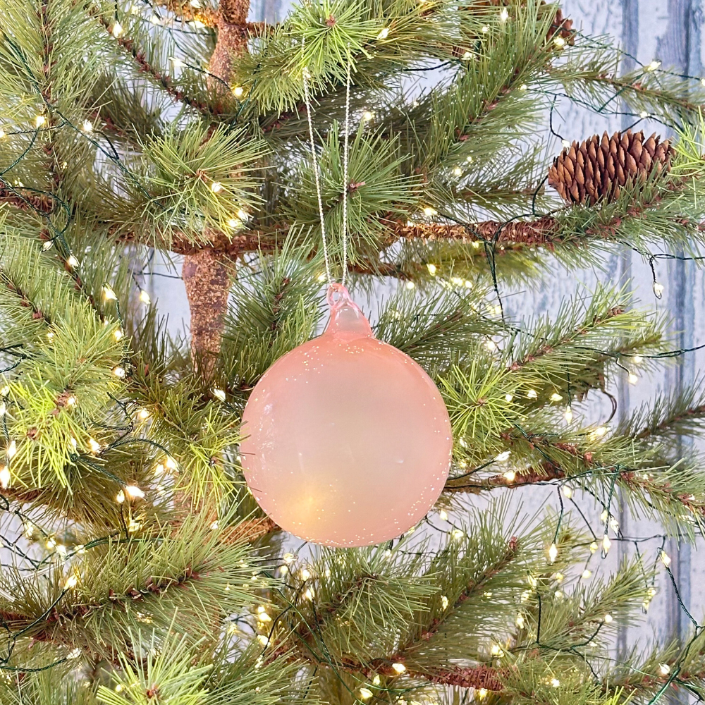 Home Smith Jim Marvin Bubblegum Glass Ornaments in Light Pink Winward Holiday Ornaments