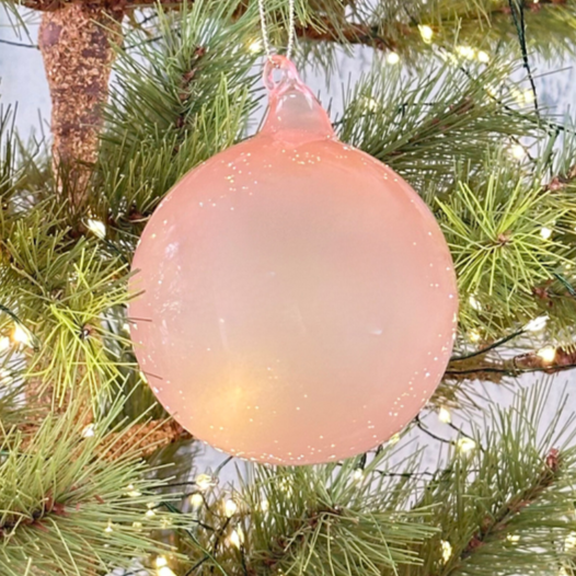 Home Smith Jim Marvin Bubblegum Glass Ornaments in Light Pink Winward Holiday Ornaments