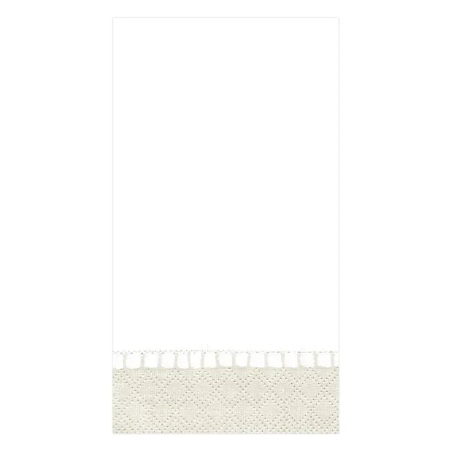 Linen Border Paper Guest Towels - Natural - Home Smith