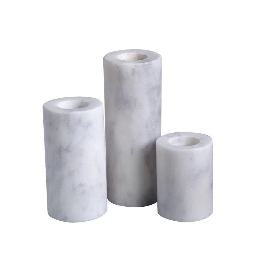 Marble Taper Holders - Set of 3 - Home Smith