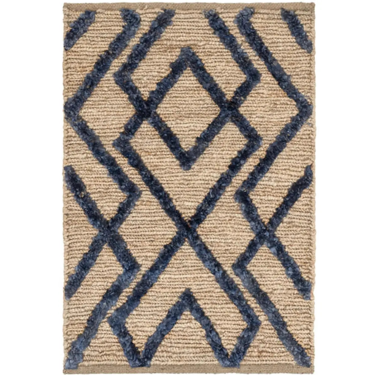 Marco Navy Jute Soumak Woven Rug - Home Smith