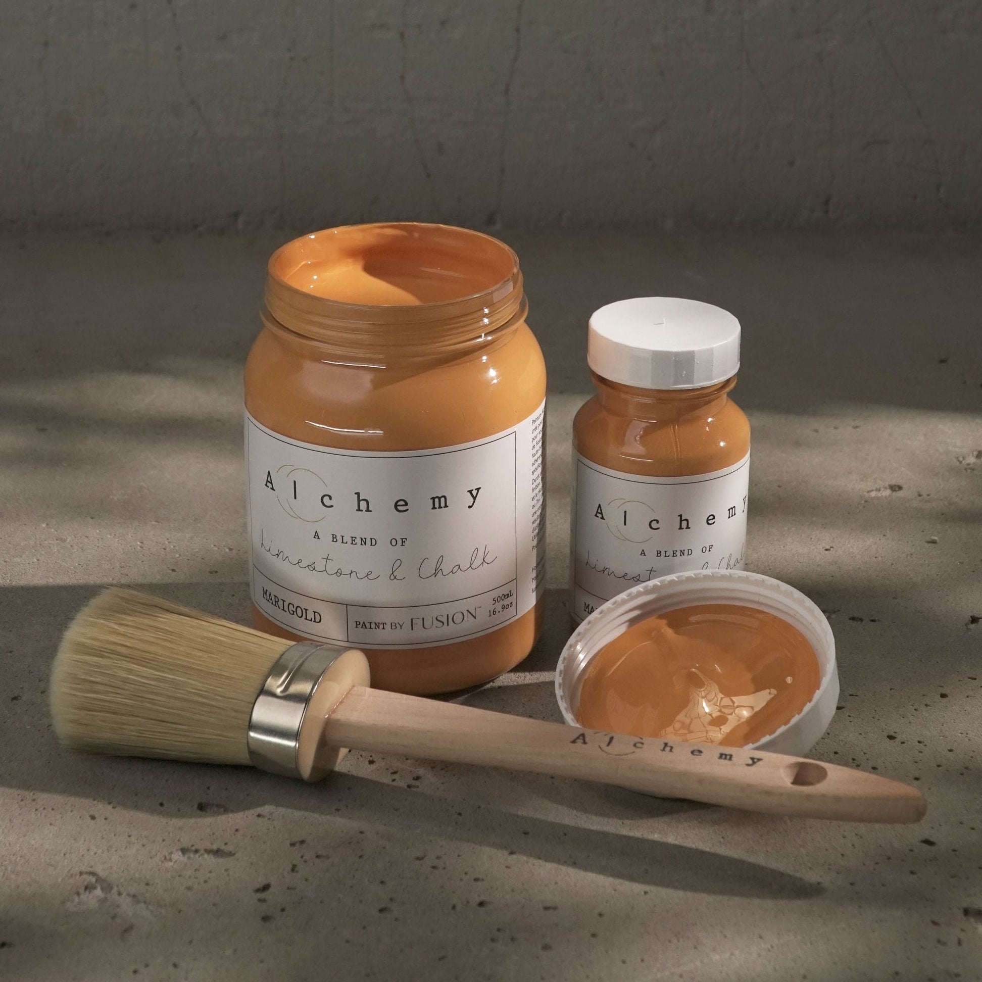 Alchemy Limestone and Chalk Furniture Paint by Fusion in Marigold at Home Smith
