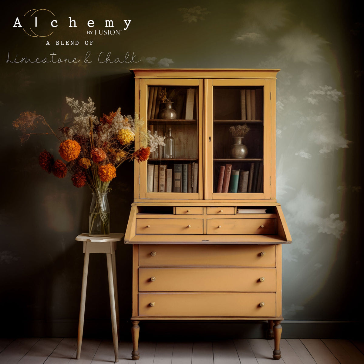 Alchemy Limestone and Chalk Furniture Paint by Fusion in Marigold at Home Smith