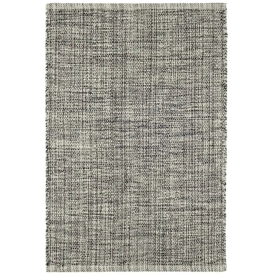 Marled Black Woven Cotton Rug - Home Smith