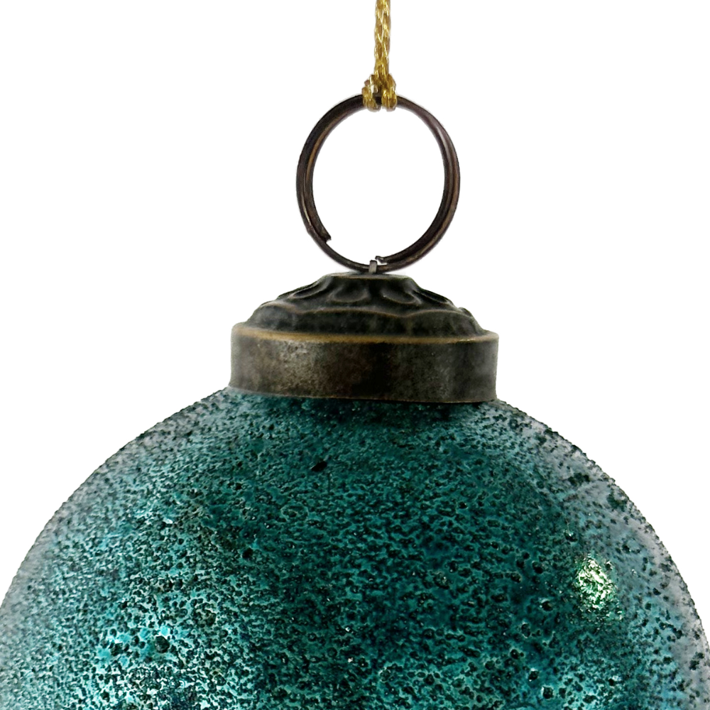 Matte Glass Ornament in Turquoise at Home Smith